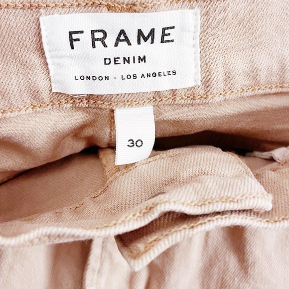 Frame Dusty Rose Pink Leather Denim Jeans Eyelet Skirt SZ30 - Picture 4 of 7